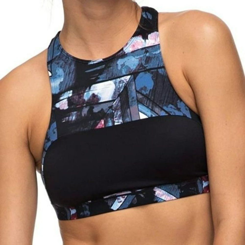 New Roxy Womens Keep It Crop Printed Racerback Bikini Top Size S‎